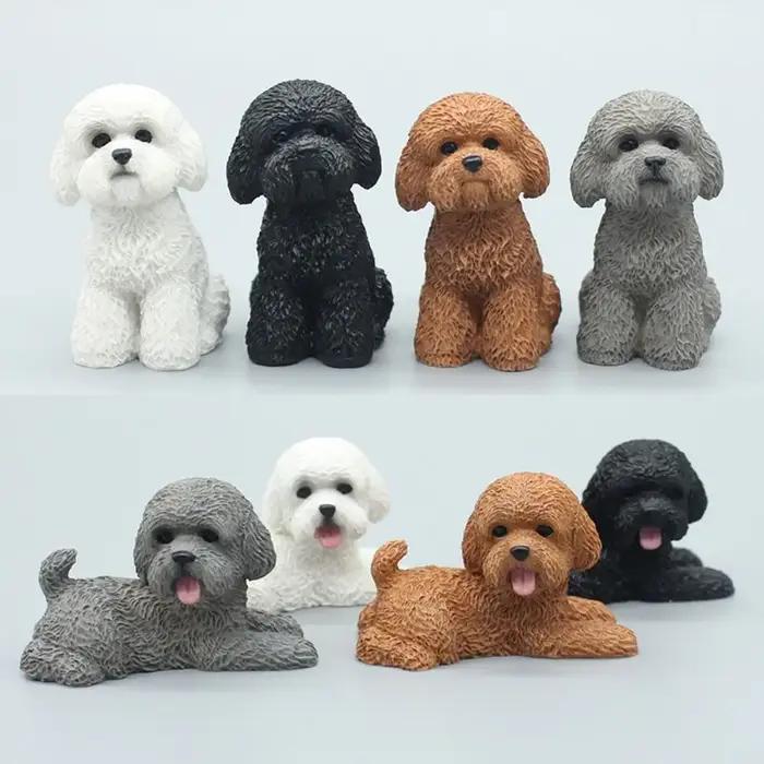 Figurines de chien caniche de Simulation