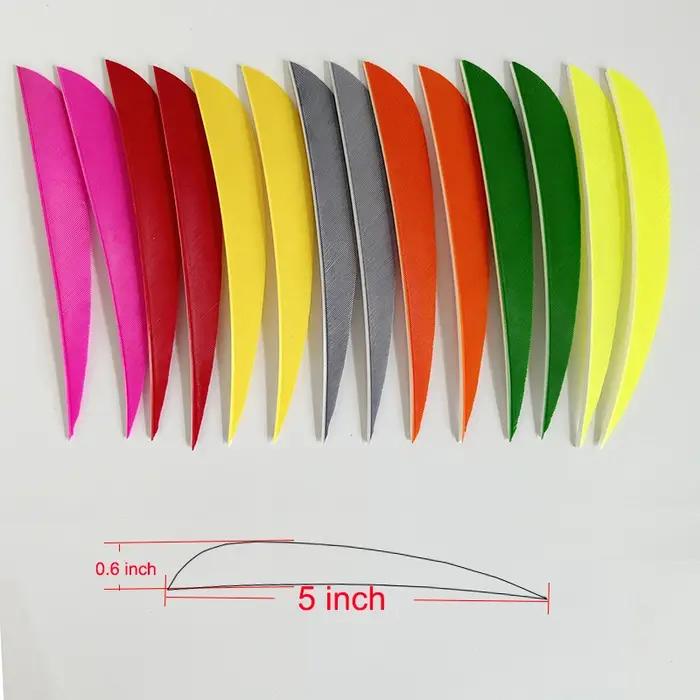 50 Plumes de dindon multicolores de 5 pouces pour le tir à l'arc, plumes d'aile droite pour la chasse, accessoires de tir à l'arc