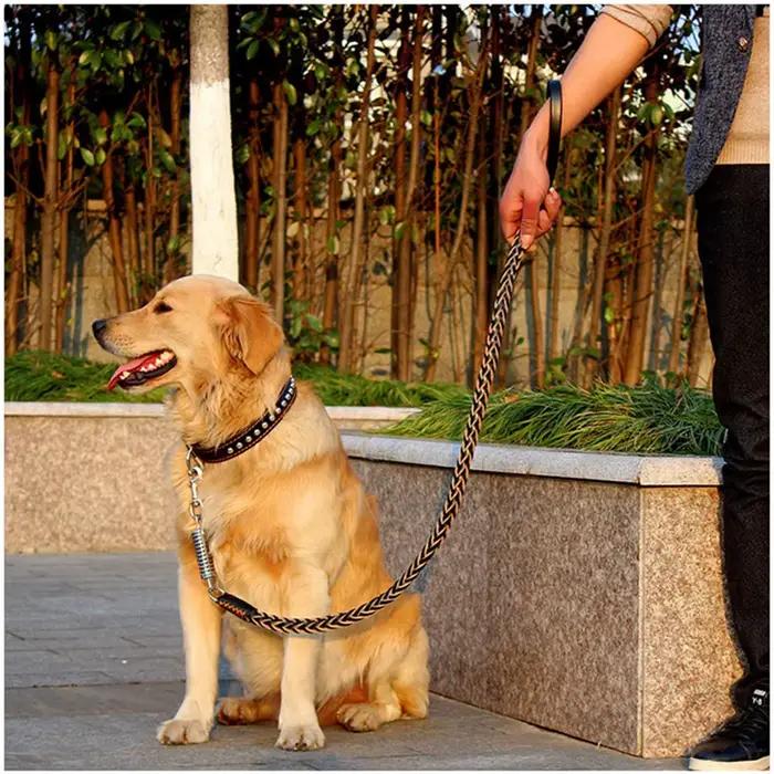 Laisse en cuir véritable tressée robuste pour chiens grandes tailles entraînement promenade balade occasions spéciales chien de compagnie chien de grande taille chien de berger bulldog labrador golden retriever