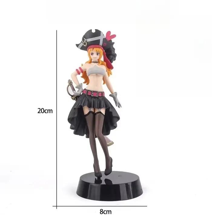 19CM Anime une pièce Nami noir vêtements Figurine