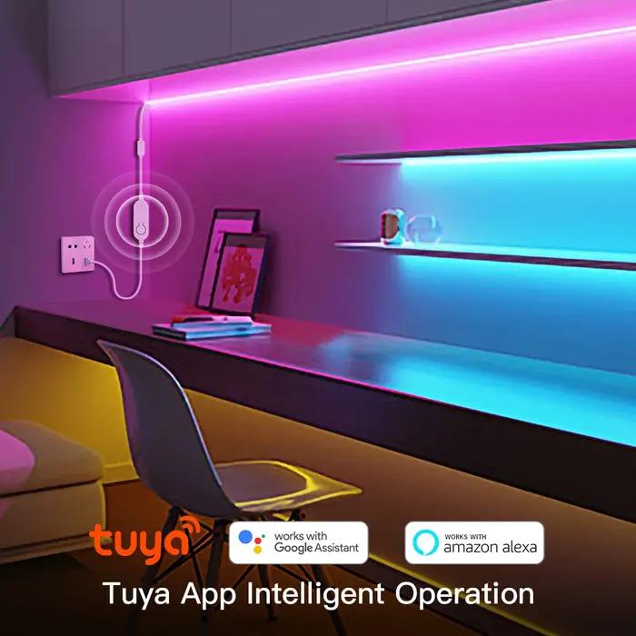 Contrôleur de bande LED intelligent, USB 5V, TUYA, WiFi, RVB, gradateur de bande LED, 4 broches, Sma