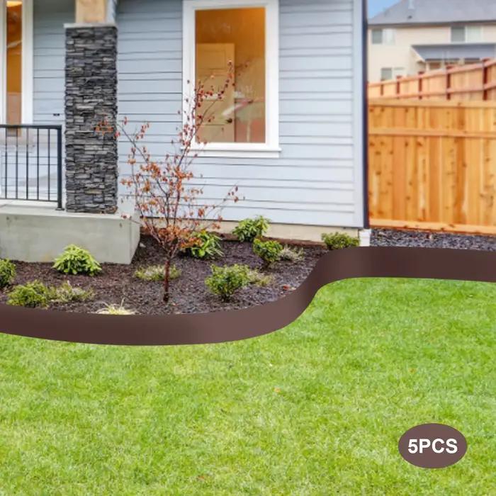 Kit de Bordure de Pelouse en Acier de 5x39 Pouces, Bordure de Jardin en Métal, Bordure de Pelouse po