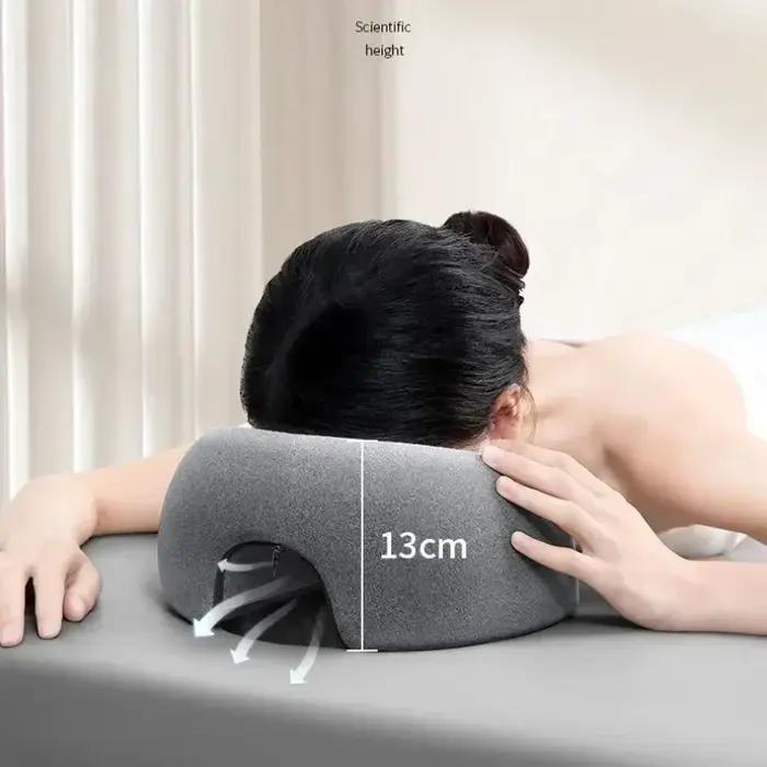 Oreiller de massage ergonomique pour salon de beauté, mousse à mémoire de forme, soutien-tête respir