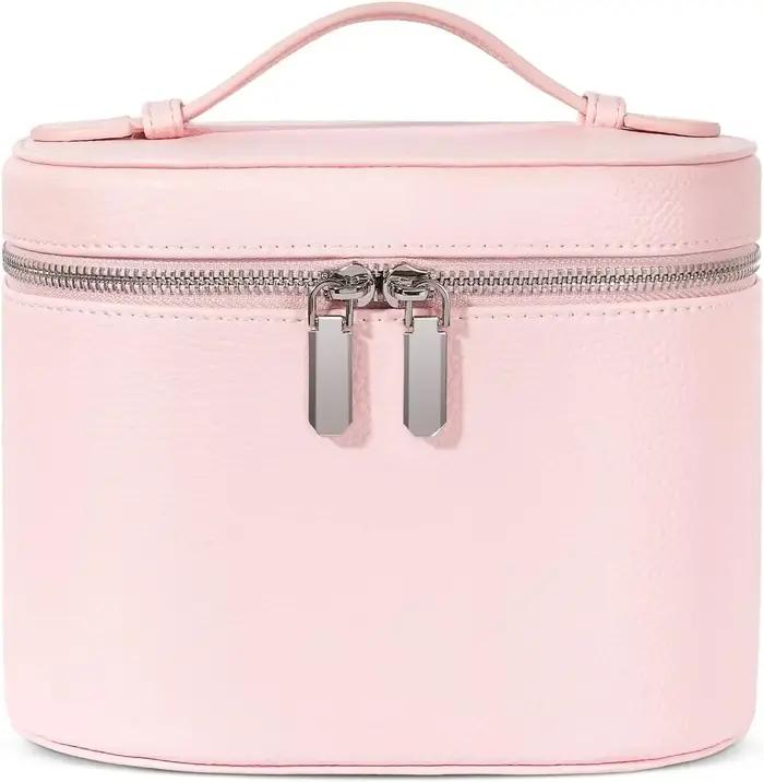 Trousse de maquillage en PU de haute qualité, multicompartiments, en forme de tonneau, avec fermeture éclair, pour femmes, pour la maison ou les voyages
