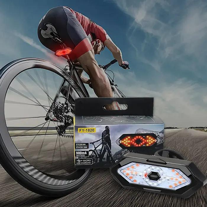 Vélo Clignotant Feu arrière Feux de vélo à distance LED USB Rechargeable Lampe de vélo Sans fil Aver