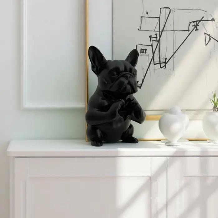 1 jolie statue de chien en résine