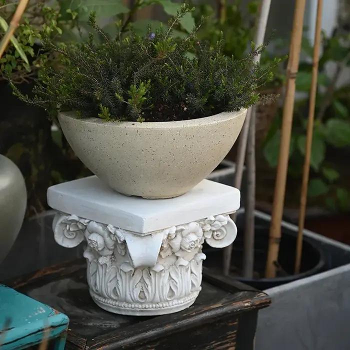 Base de fleurs de colonne romaine européenne, support de plantes créatif rétro, présentoir de balcon