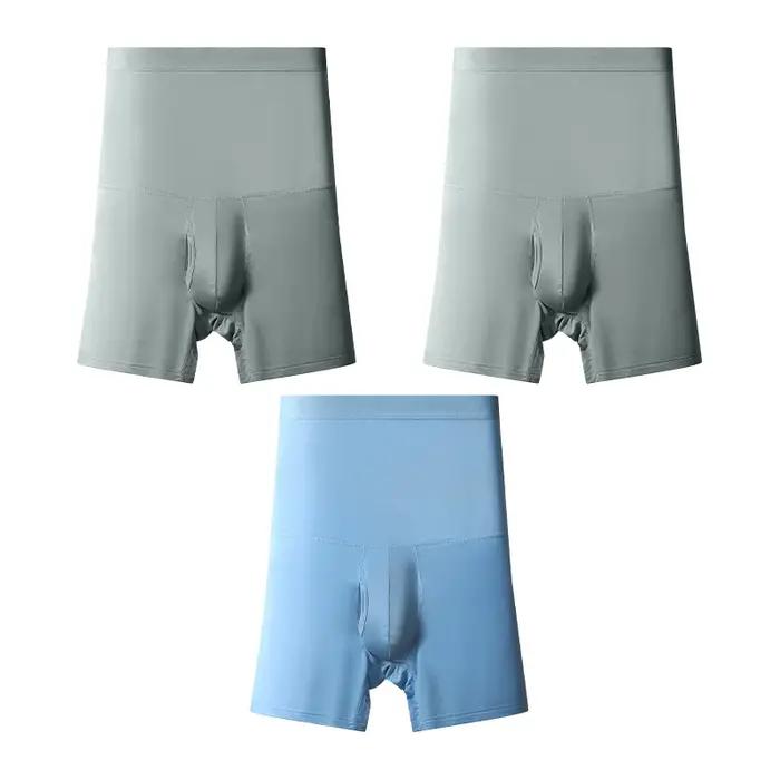 Sous-vetements de sport pour hommes taille haute cintrée allongee anti-frottement protection de la taille 3 pieces boxer tricote polyesther elasthanne occasion sport quotidienne