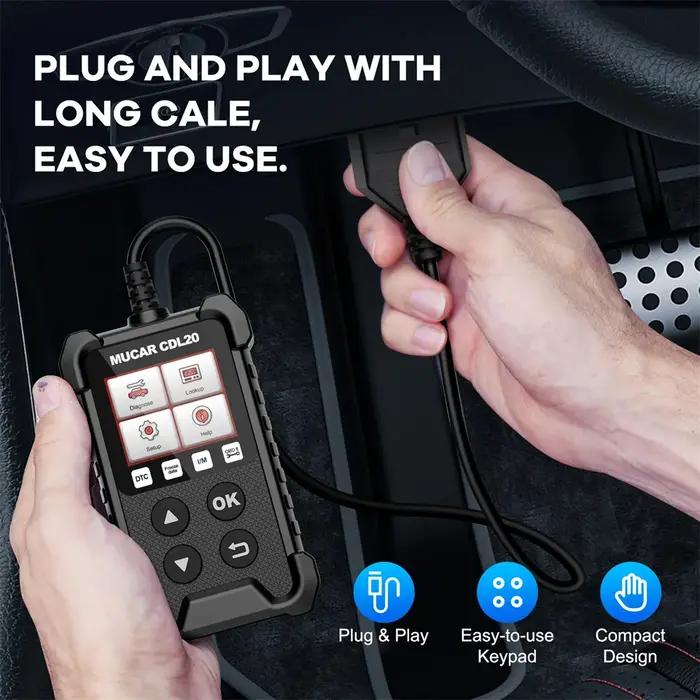 MUCAR-Lecteur de Code Automobile CDL20 OBD2, Scanner pour Vérifier la Lumière du Moteur, Capteur de