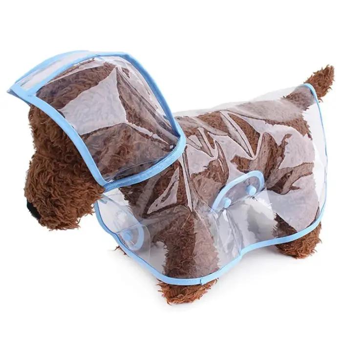 Imperméable à capuche transparent pour animaux de compagnie