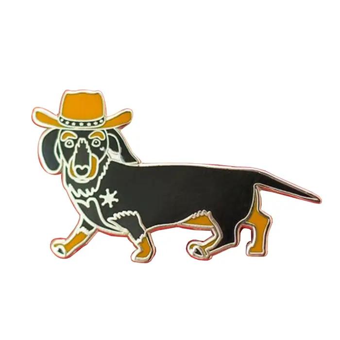Teckel, obtenez une longue épingle en émail pour petit chien, chiot