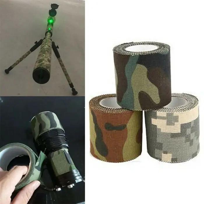 Ruban camouflage invisible 4.5m réutilisable auto-adhésif - Enveloppage fusil chasse pêche camping outil