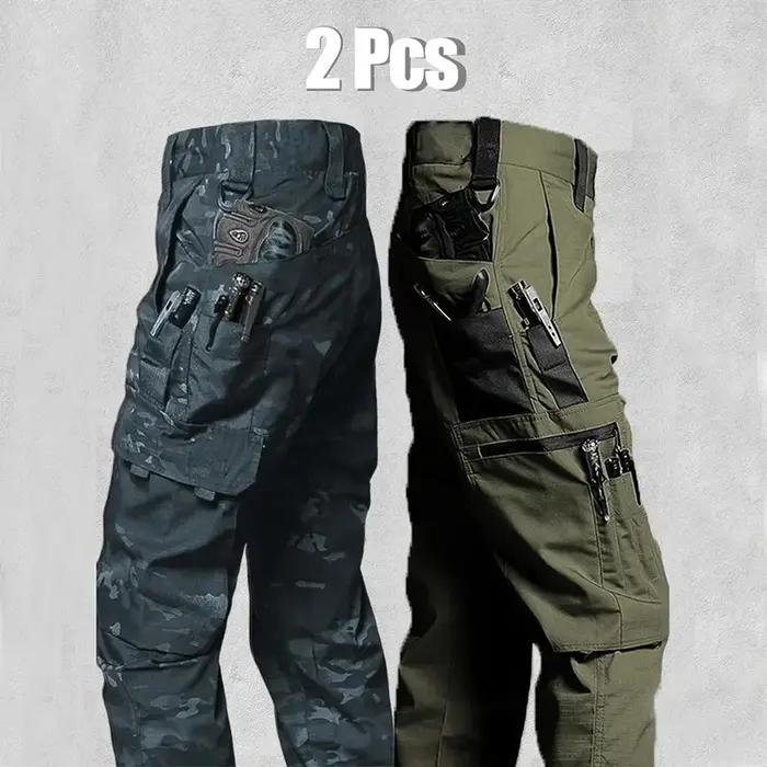 Ensemble 2 pièces pantalon cargo tactique homme imperméable résistant chasse randonnée outdoor
