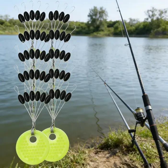 Flotteur de pêche en caoutchouc pour carpe de mer, bouchon narnoir, 60 pièces/10 groupes
