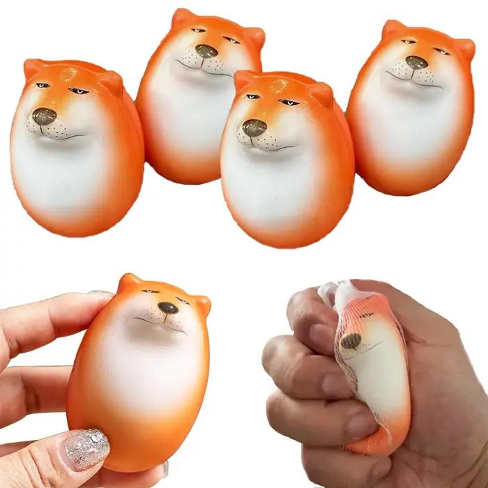 Shibako Oeuf de chien Squishy Shiba Inu Décoration de bureau en forme d'œuf réaliste Vent