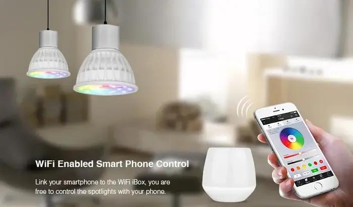 Miboxer AC86-265V 4W ampoule LED FUT103 GU10 lampe à LED à intensité variable lumière RGB + blanc ch