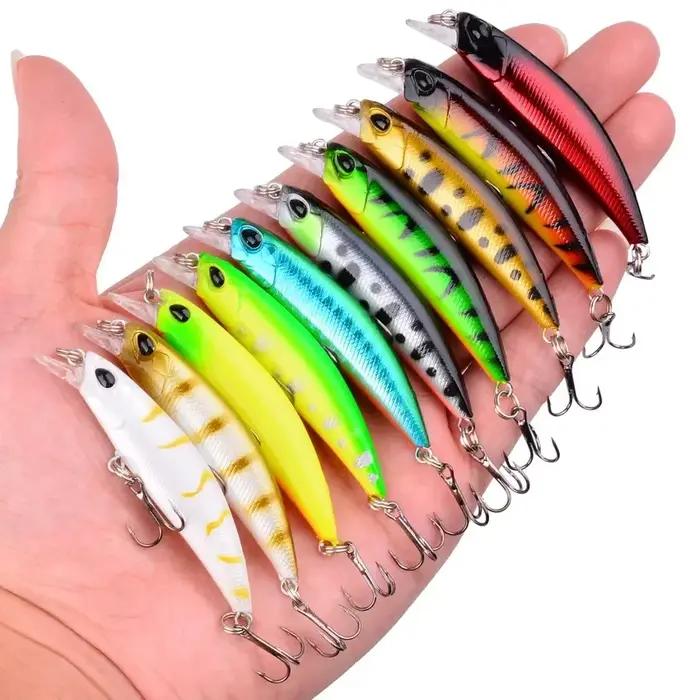 Ensemble d'appâts durs artificiels lents pour la pêche, leurres laser, kit de leurres de pêche au va