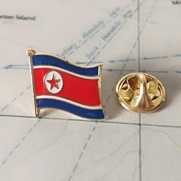 Épingles à revers drapeau national de Corée du Nord badge souvenir broche élégante pour femme occasions spéciales patriotisme trousseau de mariage cadeau unique