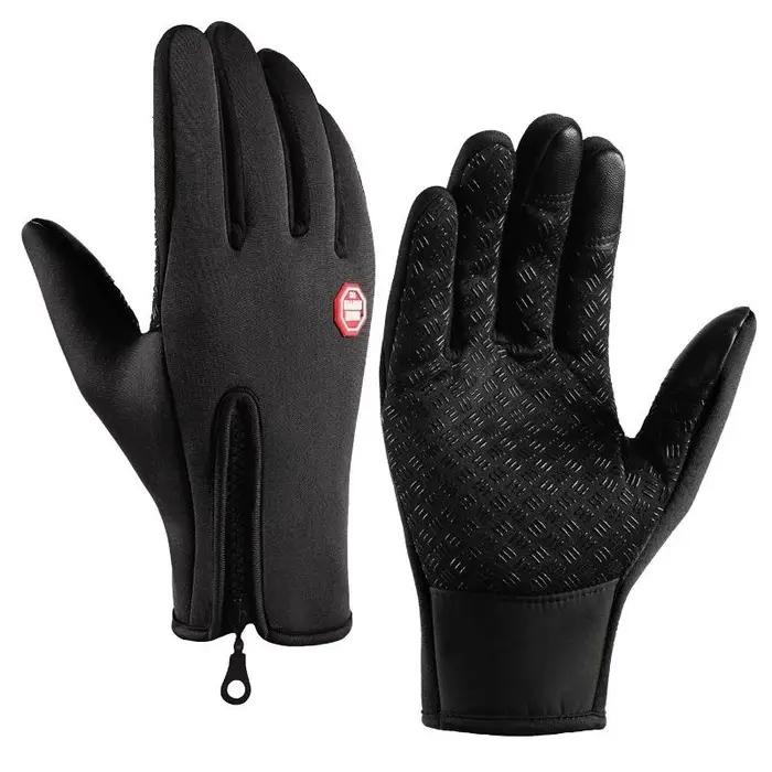 Gants d'hiver universels en coton et cuir synthétique, coupe-vent et imperméables, pour snowboard, moto, conduite et activités hivernales