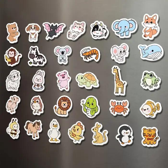 32 Aimants de Réfrigérateur Animaux Mignons, Design Magnétique, Décoration d'Intérieur & Cadeau Idéal. Jouet interactif créatif pour enfants.
