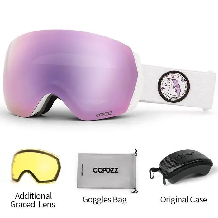 COPOZZ lunettes de Ski hommes femmes UV400 Anti-buée lunettes de Ski lunettes de neige adulte lunett