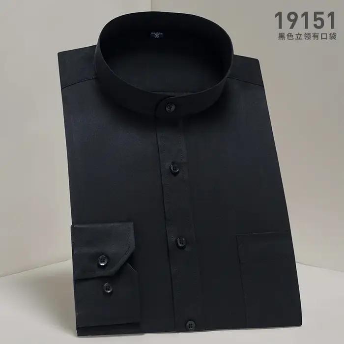 Chemise à col montant pour hommes