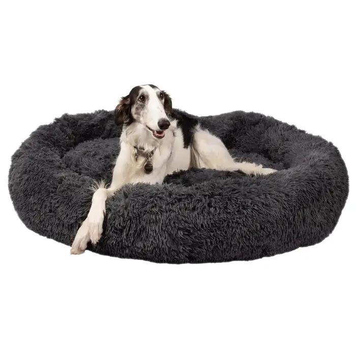 Lit orthopédique pour chien en forme de beignet