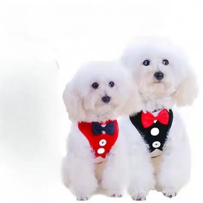 Harnais Élégant Réglable avec Nœud Papillon Accessoire Chic pour Animaux de Compagnie Occasions Spéciales Sorties Fêtes Chiens Chats