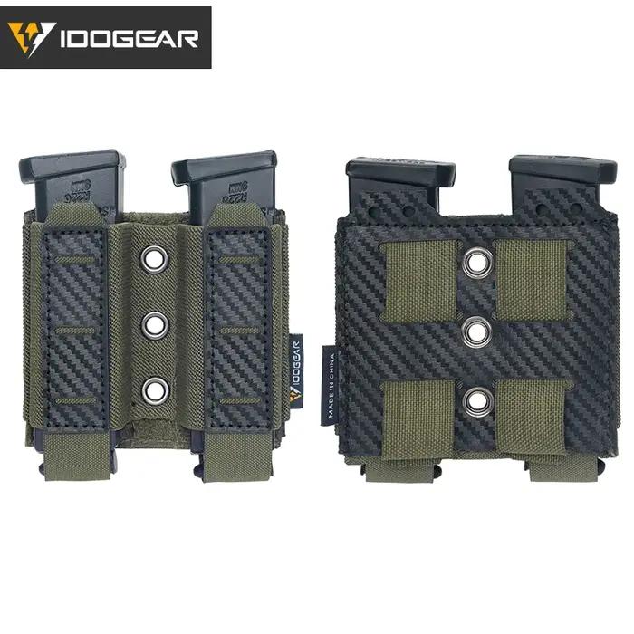 Pochette tactique IDOGEAR carbone anti-dérapante - Double montage MOLLE léger drainage rapide 9mm durable