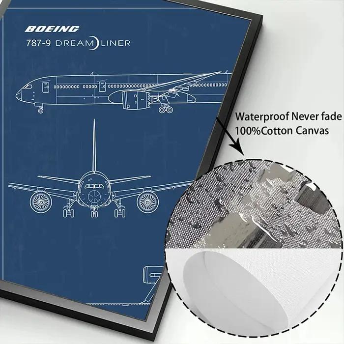 Affiche d'avion de l'armée de l'air, imprimés brevetés Airbus, plan d'aviation de chasse, peinture sur toile, images d'art murales, décoration de maison