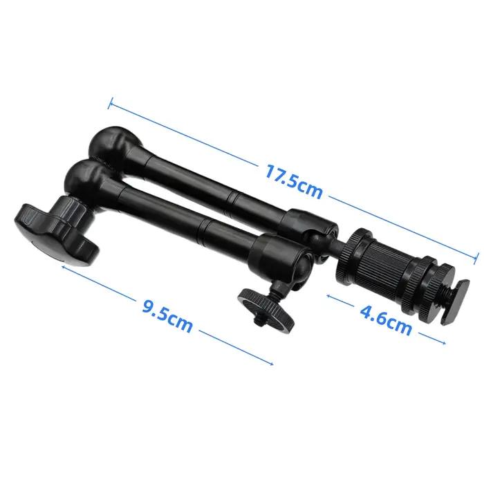 Bras articulé magique en alliage d'aluminium de 11 pouces avec pince super-clamp pour appareil photo reflex numérique, écran LCD, éclairage vidéo LED