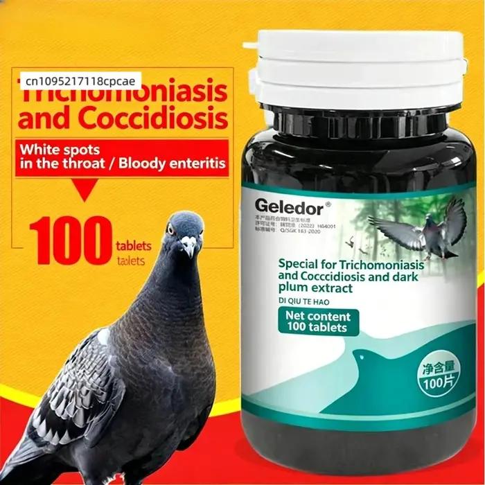 Trichomonas pigeon coccidia : infection deux-en-un, troubles digestifs, selles nodulaires, 100 compr