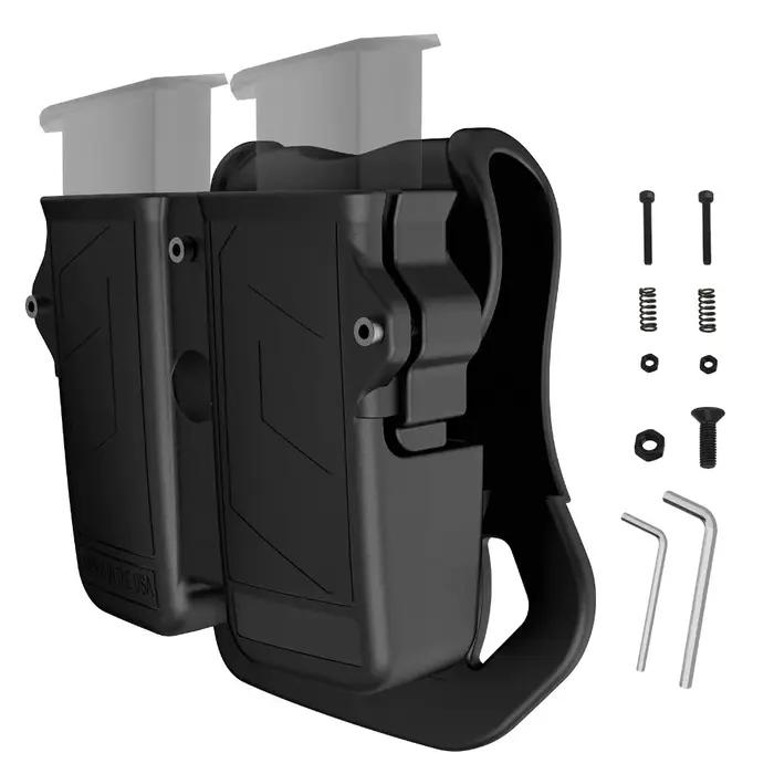 Double support universel pour 9mm 10mm.40.45 pile pistolet Magazine étui pochette porte-pistolet 92A Glock G17 G19 G26 G22 1911