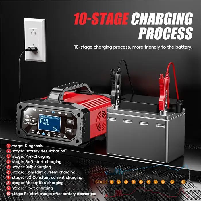 Chargeur de batterie 12V 15A / 24V 5A 300W, testeur de moto et de voiture, outils de réparation d'im