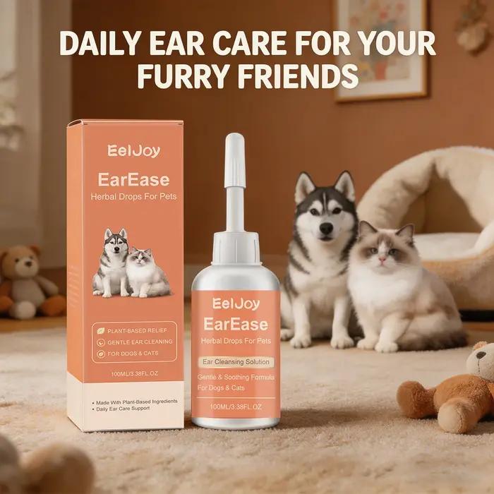 Gouttes auriculaires végétales pour animaux de compagnie : Éliminent en douceur la saleté et les acariens