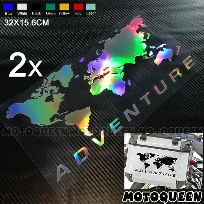 2 autocollants de décoration de boîte latérale en aluminium pour bagages de moto, autocollants réflé