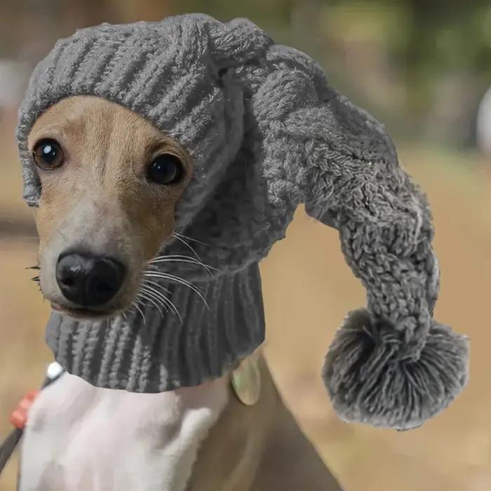 Bonnet en laine tricoté à la main pour chien de grande taille