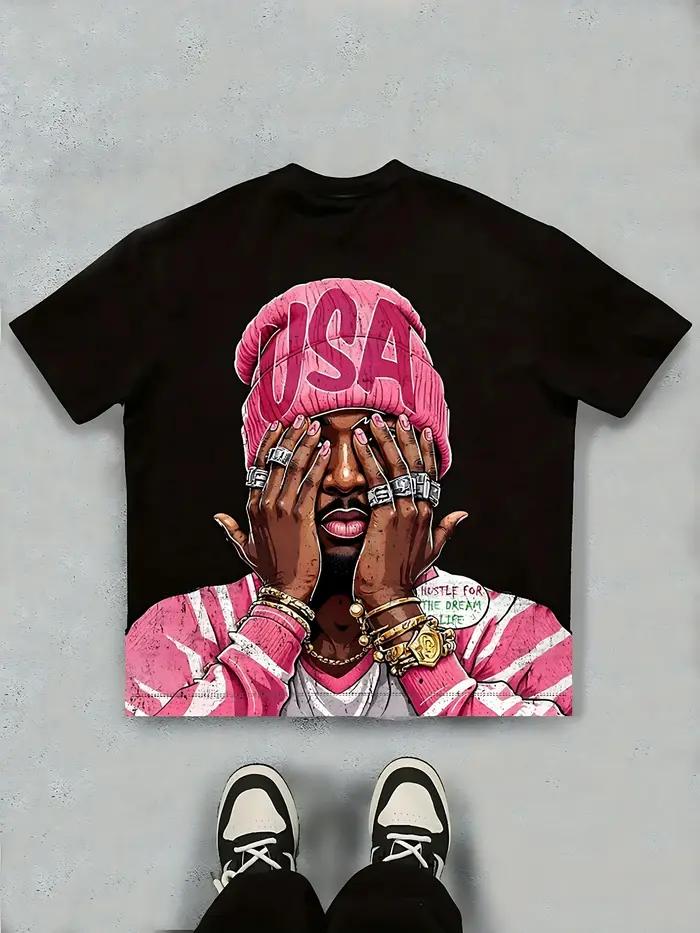 Le nouveau T-shirt pour hommes pour l'été 2025 présente un motif 3D décontracté