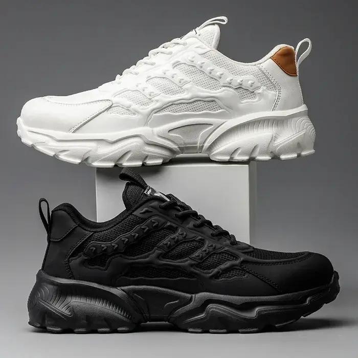 Baskets de sécurité blanches avec capuchon en acier pour hommes, bottes de travail légères et résistantes pour printemps/automne, chaussures de protection pour diverses occasions professionnelles