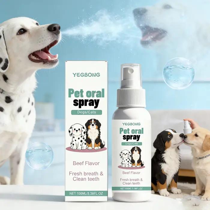 Spray buccal pour chiens et chats, haleine fraîche, dents propres, élimine la plaque et le tartre, sans rinçage, anti-odorant, soin bucco-dentaire sain et inoffensif, facile à utiliser, pour animaux de compagnie, occasions spéciales
