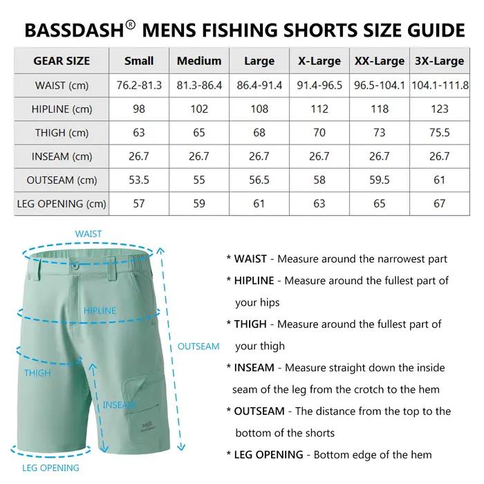 Bassdash-Short Cargo de Pêche pour Homme, vaccage Rapide, Udissolvant 50 + Degrés d'Eau, 26.67cm, FP