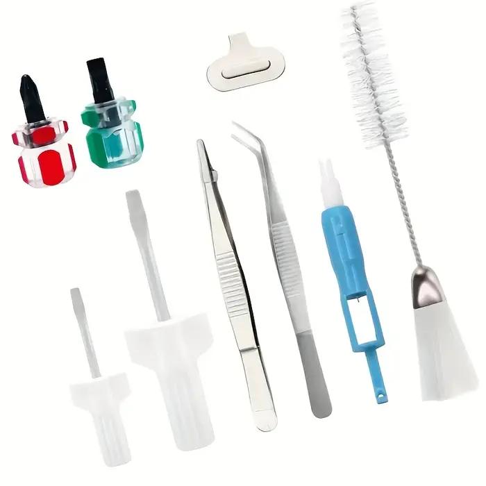 Kit de nettoyage de Machine à coudre avec pincettes métalliques