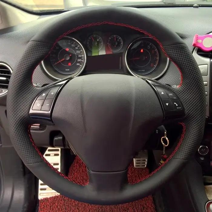Juste de Volant de Voiture en Cuir Noir Antidérapant Tressé, Accessoires d'Nikpour Fiat Bravo 2007-2