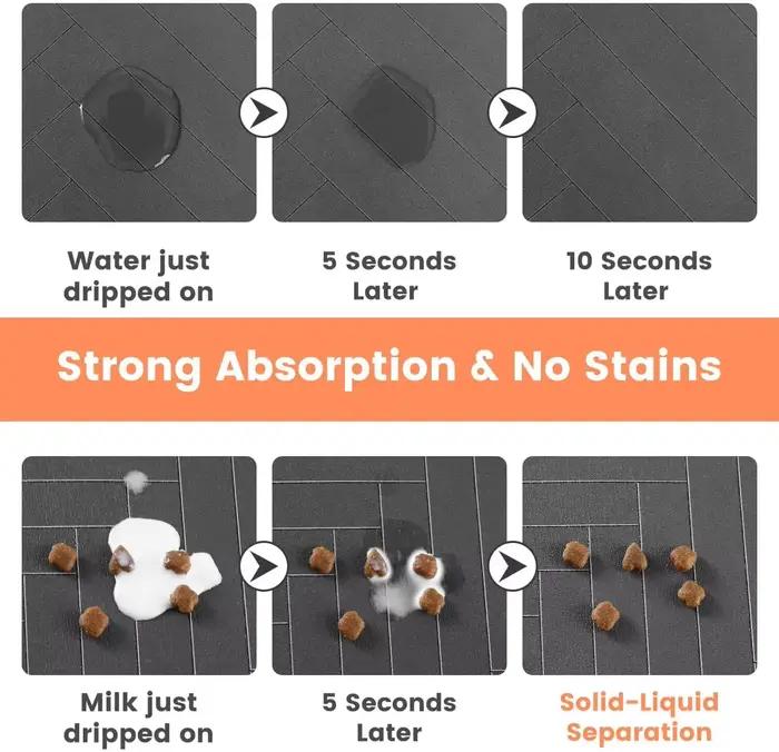 S (petit chaton)、 M、L tapis d'alimentation absorbant pour animaux de compagnie
