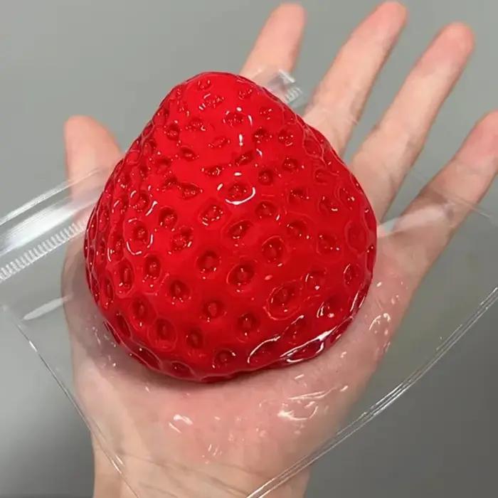 Jouet Fidget Squishy Taba aux fraises – Jouet anti-Stress à rebond lent pour enfants, adultes, burea