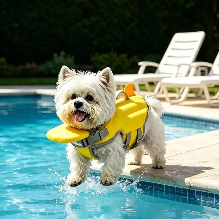 Gilet de sauvetage pour chien à haute flottabilité avec poignée