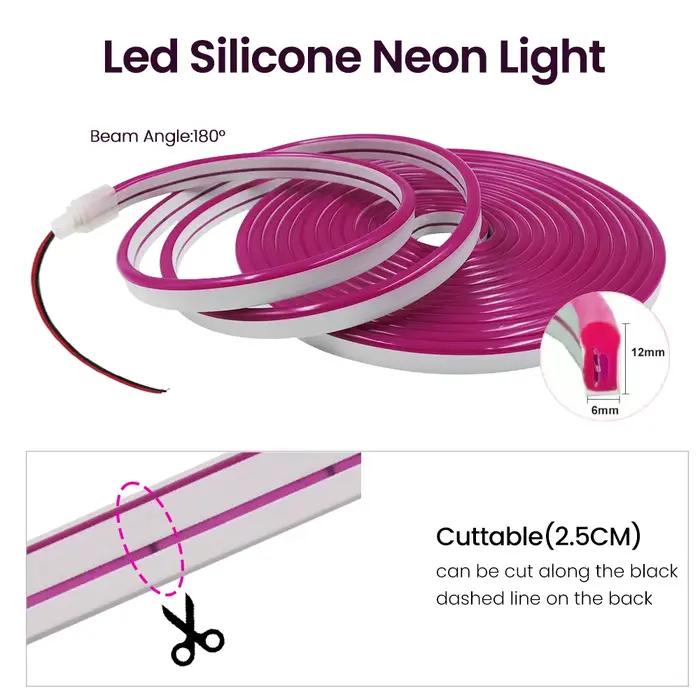 Bande LED 12V 2835 néon signe 120LED s/M IP67 étanche Flexible Silicone néon corde lumières blanc ch