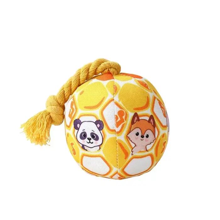 Ballon de football extérieur pour chien, jouet élastique doux, balle douce Gighibunded, ULen coton,