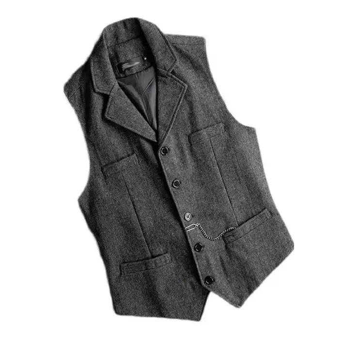 Peaky Blinders britannique rétro Dandy hommes d'affaires coupe ajustée à chevrons costume gilet déco