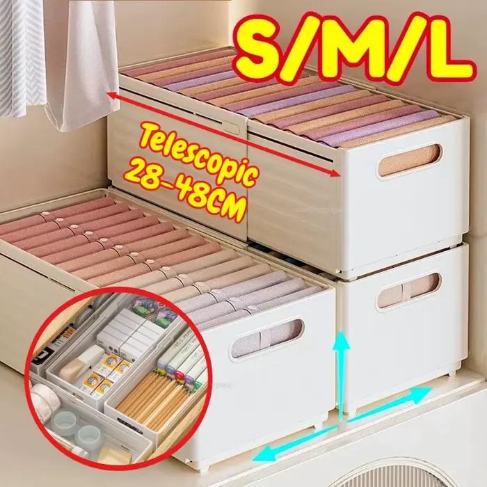 Boîte de rangement ajustable à la japonaise pour vêtements, organisateur multifonctionnel de placard et armoire, solution de rangement durable pour maison